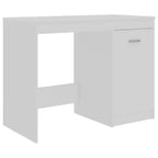 Bureau en bois d'ingénierie blanc 140 x 50 x 76 cm avec rangement