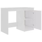 Bureau en bois d'ingénierie blanc 140 x 50 x 76 cm avec rangement