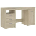 vidaXL Desk White Engineered wood 55.1 in x 19.7 in x 29.9 in Storage
