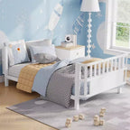 Cadre de lit plateforme enfant taille jumeau, lit pour tout-petits, lit de jour pour enfants, profil bas en métal avec barrières latérales amovibles