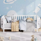 Cadre de lit plateforme enfant taille jumeau, lit pour tout-petits, lit de jour pour enfants, profil bas en métal avec barrières latérales amovibles