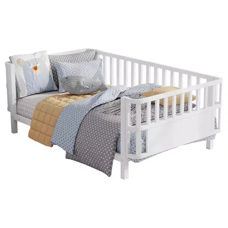 Cadre de lit plateforme enfant taille jumeau, lit pour tout-petits, lit de jour pour enfants, profil bas en métal avec barrières latérales amovibles
