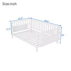 Cadre de lit plateforme enfant taille jumeau, lit pour tout-petits, lit de jour pour enfants, profil bas en métal avec barrières latérales amovibles