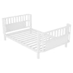 Cadre de lit plateforme enfant taille jumeau, lit pour tout-petits, lit de jour pour enfants, profil bas en métal avec barrières latérales amovibles