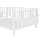 Cadre de lit plateforme enfant taille jumeau, lit pour tout-petits, lit de jour pour enfants, profil bas en métal avec barrières latérales amovibles