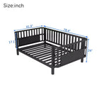 Cadre de lit plateforme enfant taille jumeau, lit pour tout-petits, lit de jour pour enfants, profil bas en métal avec barrières latérales amovibles