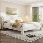 GustoWave Boucle Upholstered Cloud Platform Bed Frame, No Box Spring Needed