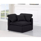 Chaise d'angle en tissu texturé lin