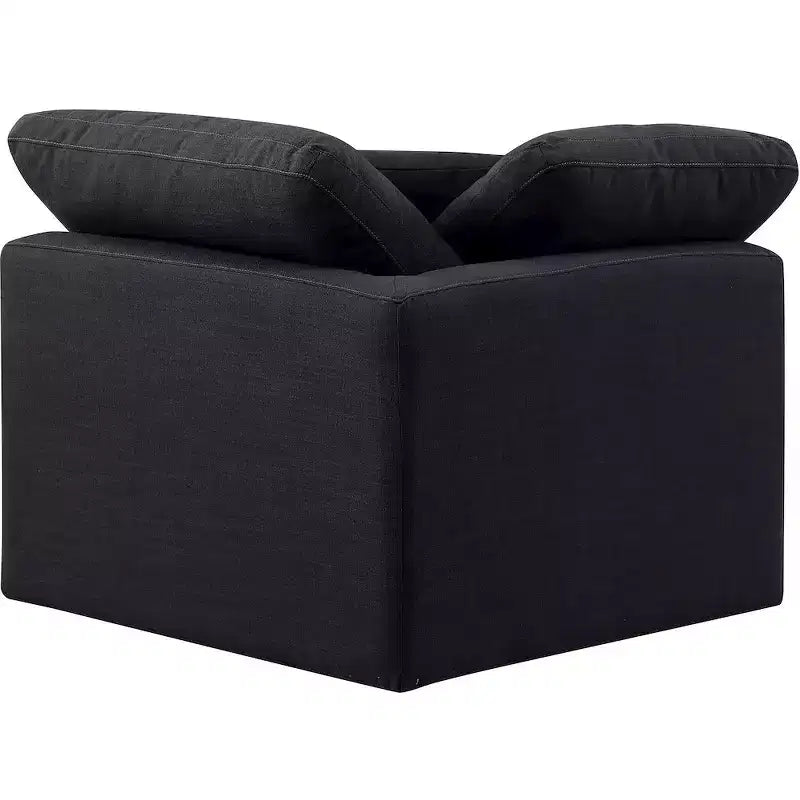 Chaise d'angle en tissu texturé lin