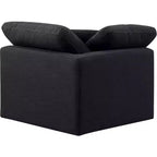 Chaise d'angle en tissu texturé lin