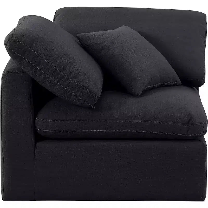 Chaise d'angle en tissu texturé lin
