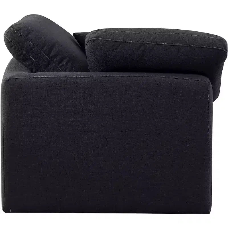 Chaise d'angle en tissu texturé lin