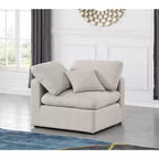 Chaise d'angle en tissu texturé lin
