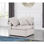 Chaise d'angle en tissu texturé lin