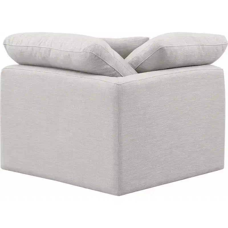 Chaise d'angle en tissu texturé lin