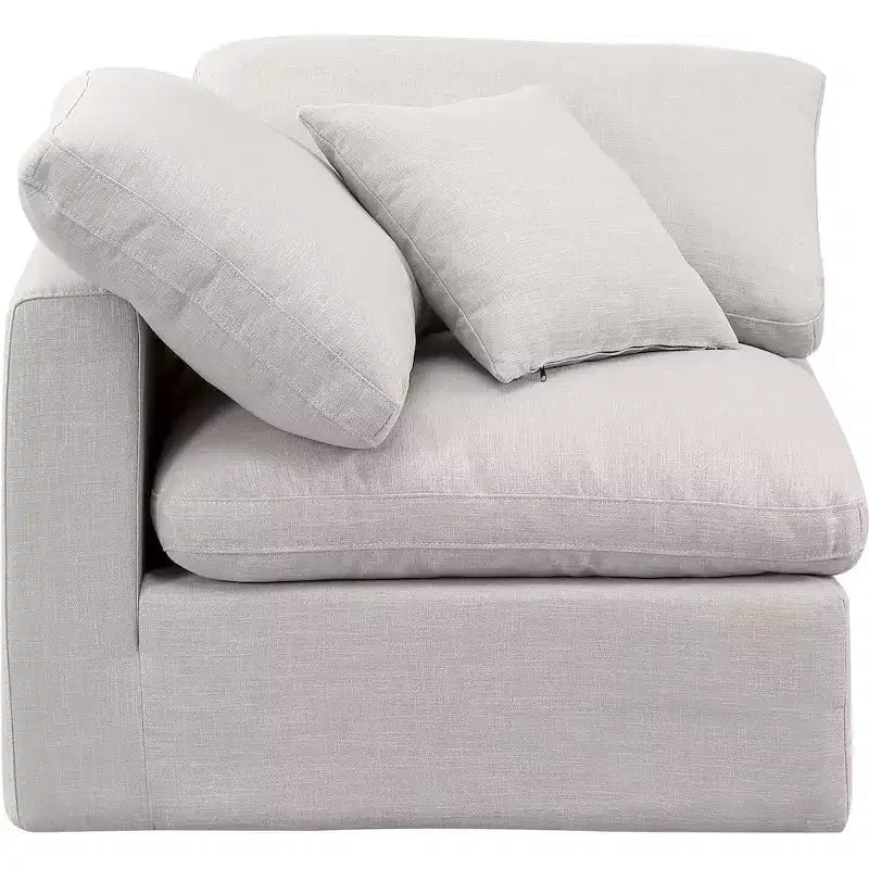 Chaise d'angle en tissu texturé lin
