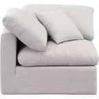 Chaise d'angle en tissu texturé lin