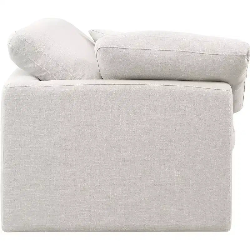 Chaise d'angle en tissu texturé lin