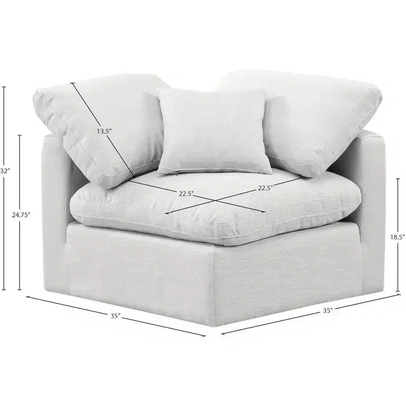 Chaise d'angle en tissu texturé lin