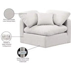 Chaise d'angle en tissu texturé lin