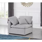 Chaise d'angle en tissu texturé lin