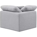 Chaise d'angle en tissu texturé lin