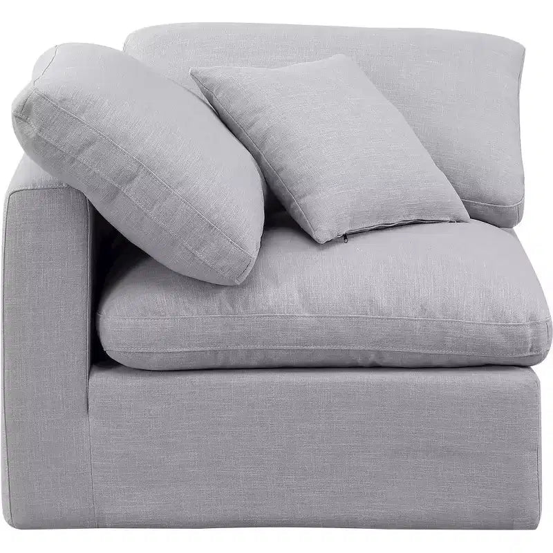 Chaise d'angle en tissu texturé lin