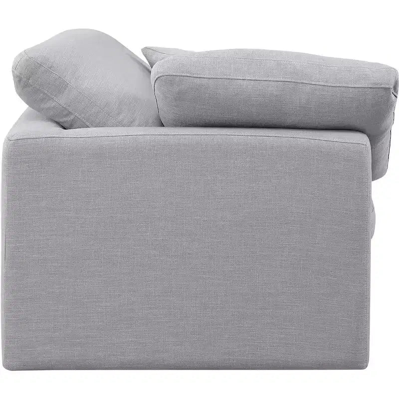 Chaise d'angle en tissu texturé lin