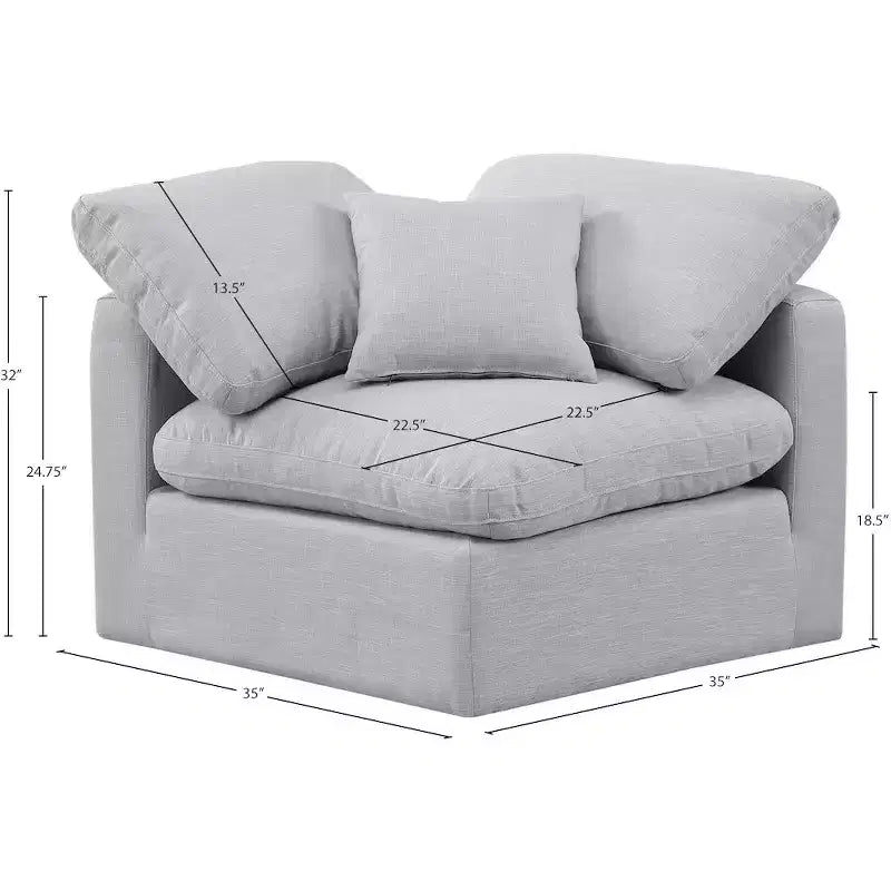 Chaise d'angle en tissu texturé lin
