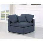 Chaise d'angle en tissu texturé lin