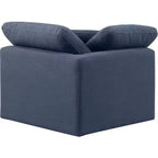 Chaise d'angle en tissu texturé lin