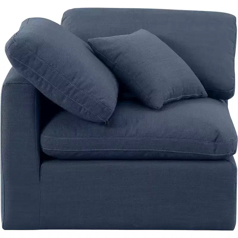 Chaise d'angle en tissu texturé lin