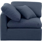 Chaise d'angle en tissu texturé lin