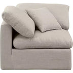 Chaise d'angle en tissu texturé lin