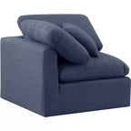 Chaise d'angle en tissu texturé lin