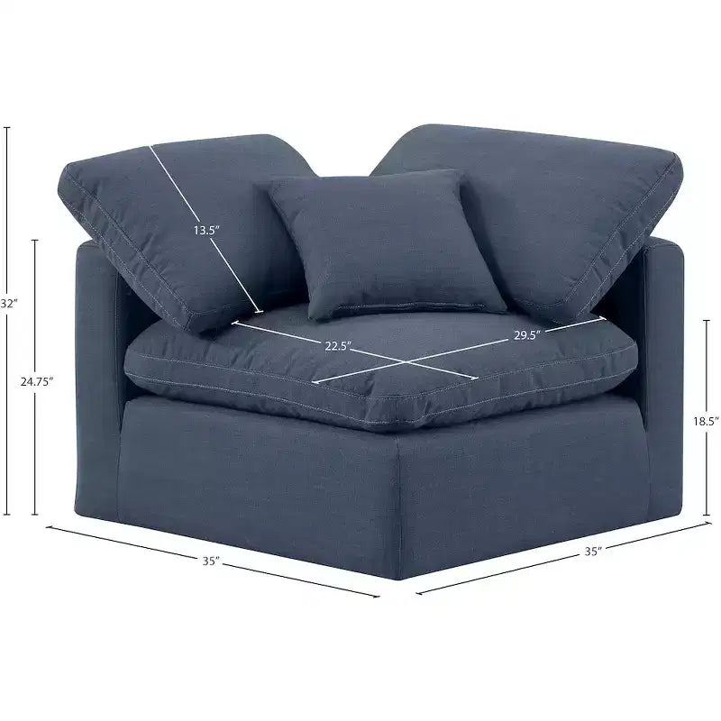 Chaise d'angle en tissu texturé lin