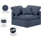 Chaise d'angle en tissu texturé lin