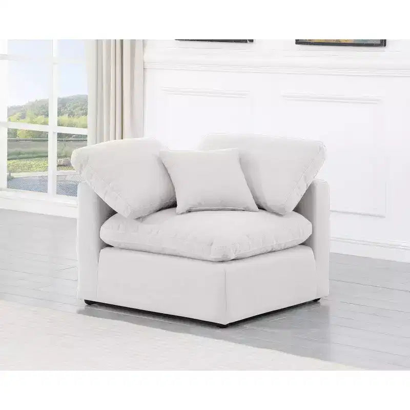 Chaise d'angle en tissu texturé lin