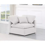 Chaise d'angle en tissu texturé lin