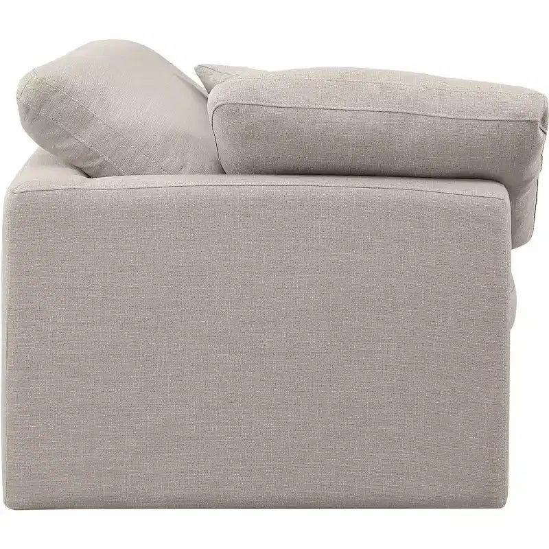 Chaise d'angle en tissu texturé lin