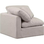 Chaise d'angle en tissu texturé lin