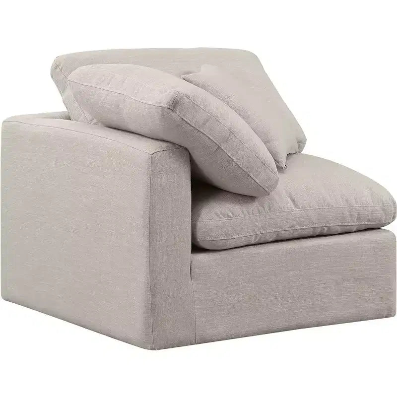 Chaise d'angle en tissu texturé lin