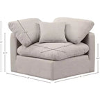 Chaise d'angle en tissu texturé lin