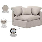 Chaise d'angle en tissu texturé lin