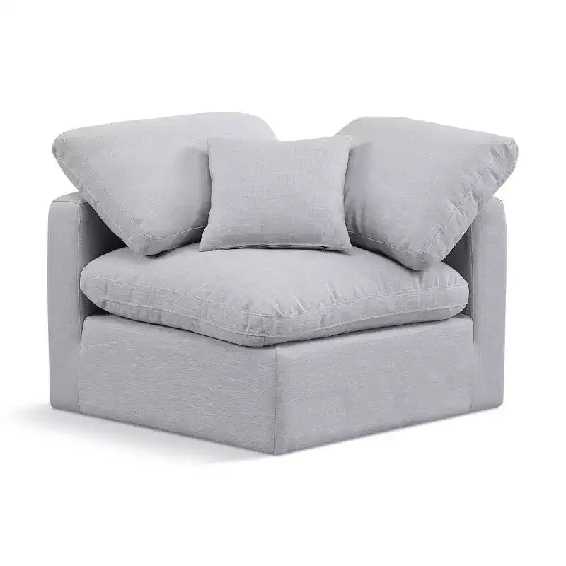 Chaise d'angle en tissu texturé lin