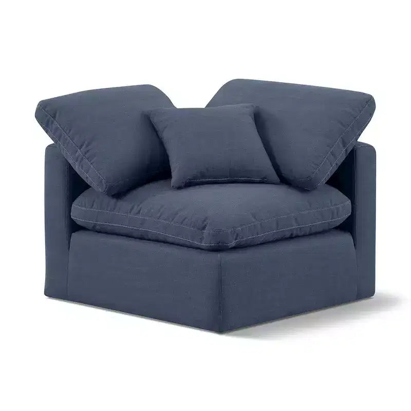 Chaise d'angle en tissu texturé lin