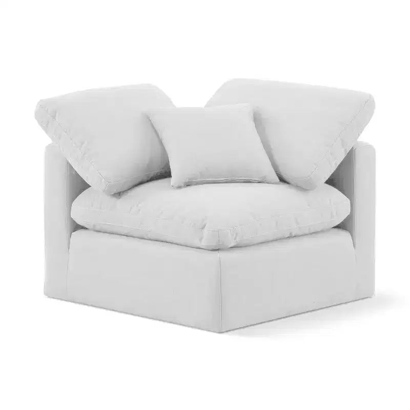 Chaise d'angle en tissu texturé lin