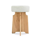 Meridian Furniture Jasper Cream Boucle Fabric Stool