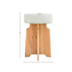 Tabouret de comptoir en tissu bouclé crème