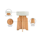 Tabouret de comptoir en tissu bouclé crème